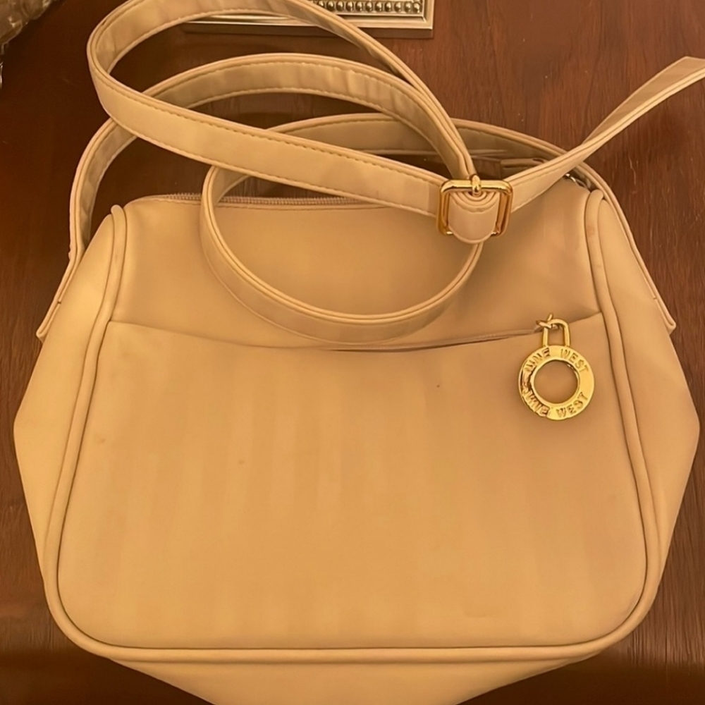 Nine West Cream Crossbody Gold Hardware Small Vintage Bag